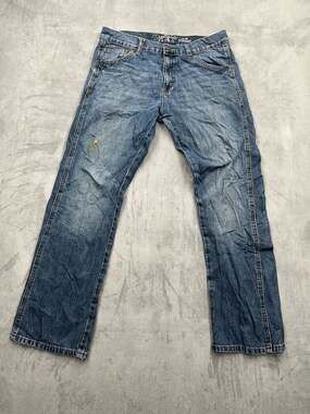 Wrangler Retro Slim Straight Blue Denim Jeans Men's